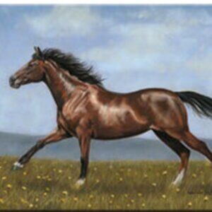 Horse Scene Cutting Board 16" wide x 12" tall Tempered Glass 017-788-D